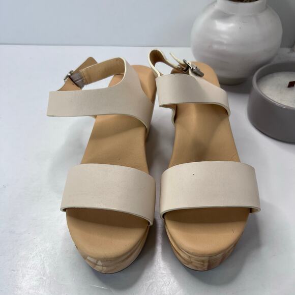 Nisolo All Day Open Toe Clog Platform Chunky Wood Heel Brandy Women's 8.5 FLAW - Picture 5 of 13